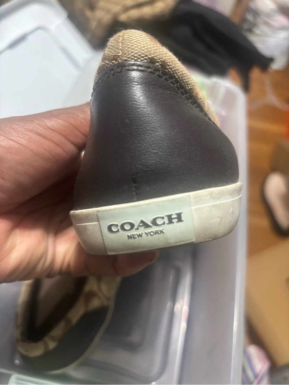 Coach Slip-On Sneakers in Khaki and Brown - Picture 5 of 6